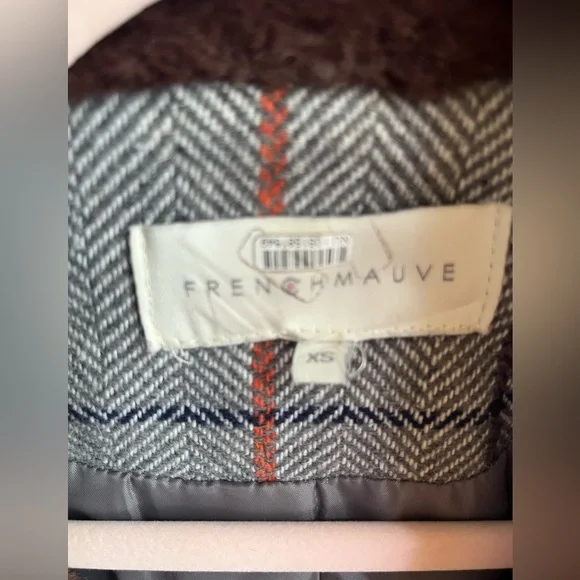 ANTHROPOLOGIE- FRENCHMAUVE Eva Faux Fur Trimmed Coat - Picture 6 of 13